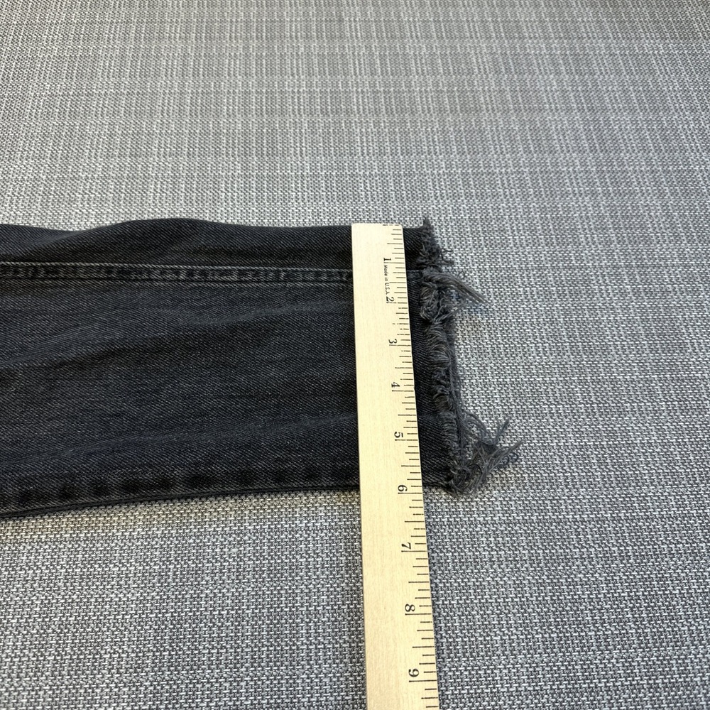 Topshop Moto Faded Black Denim Overalls Bibs 4 Raw Frayed Hem Y2K Revival Grunge - Picture 7 of 8